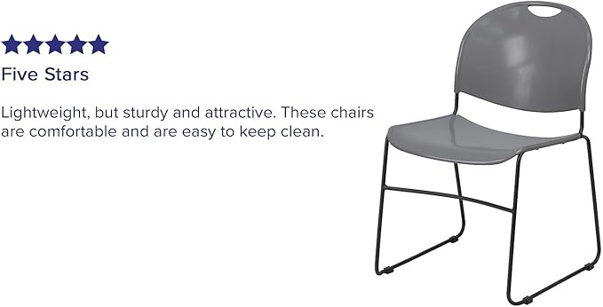 Flash Furniture 5 Pack HERCULES Series 880 lb. Capacity Gray Ultra-Compact