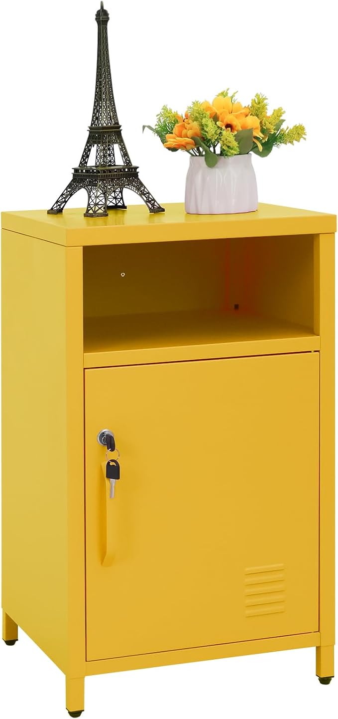 ALBAD Compact Metal Nightstand