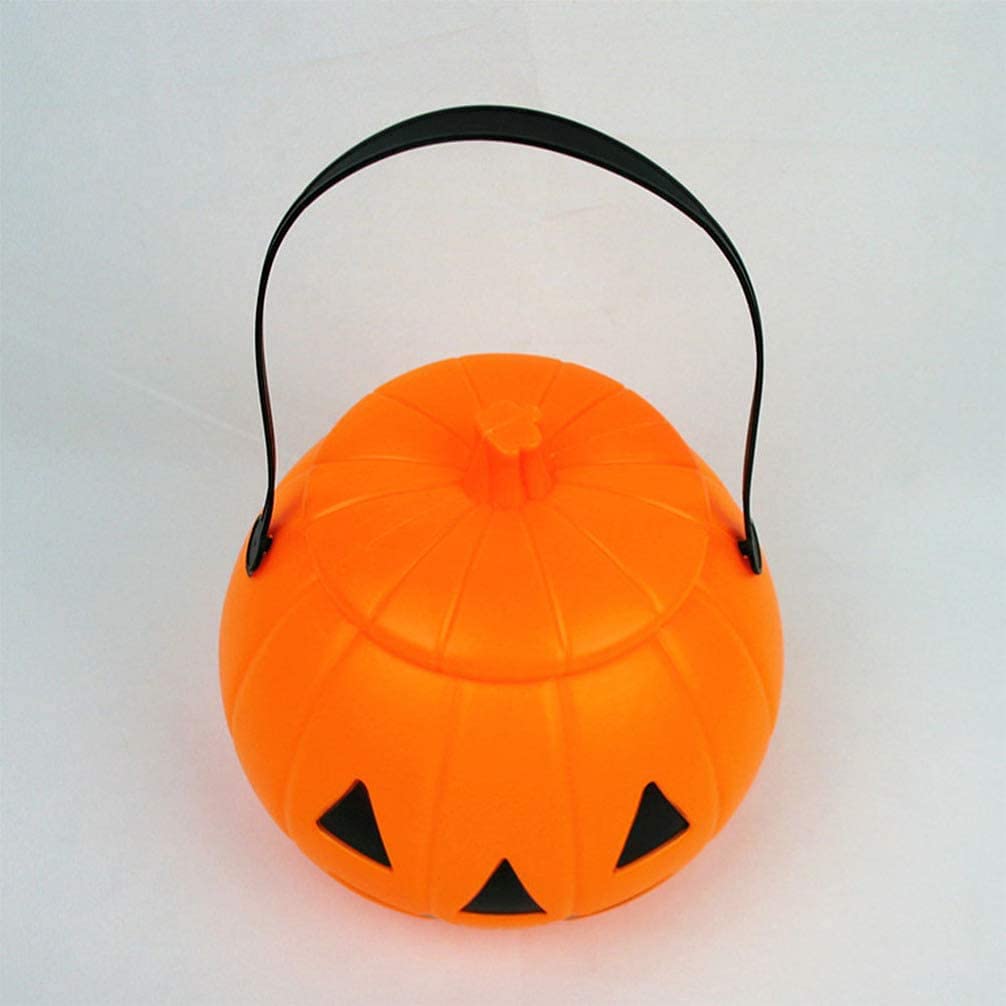 Halloween Pumpkin Bucket LED Trick or Treat Pumpkin Candy Holder Pumpkin Jack O Lantern Candy Bucket for Party Favors