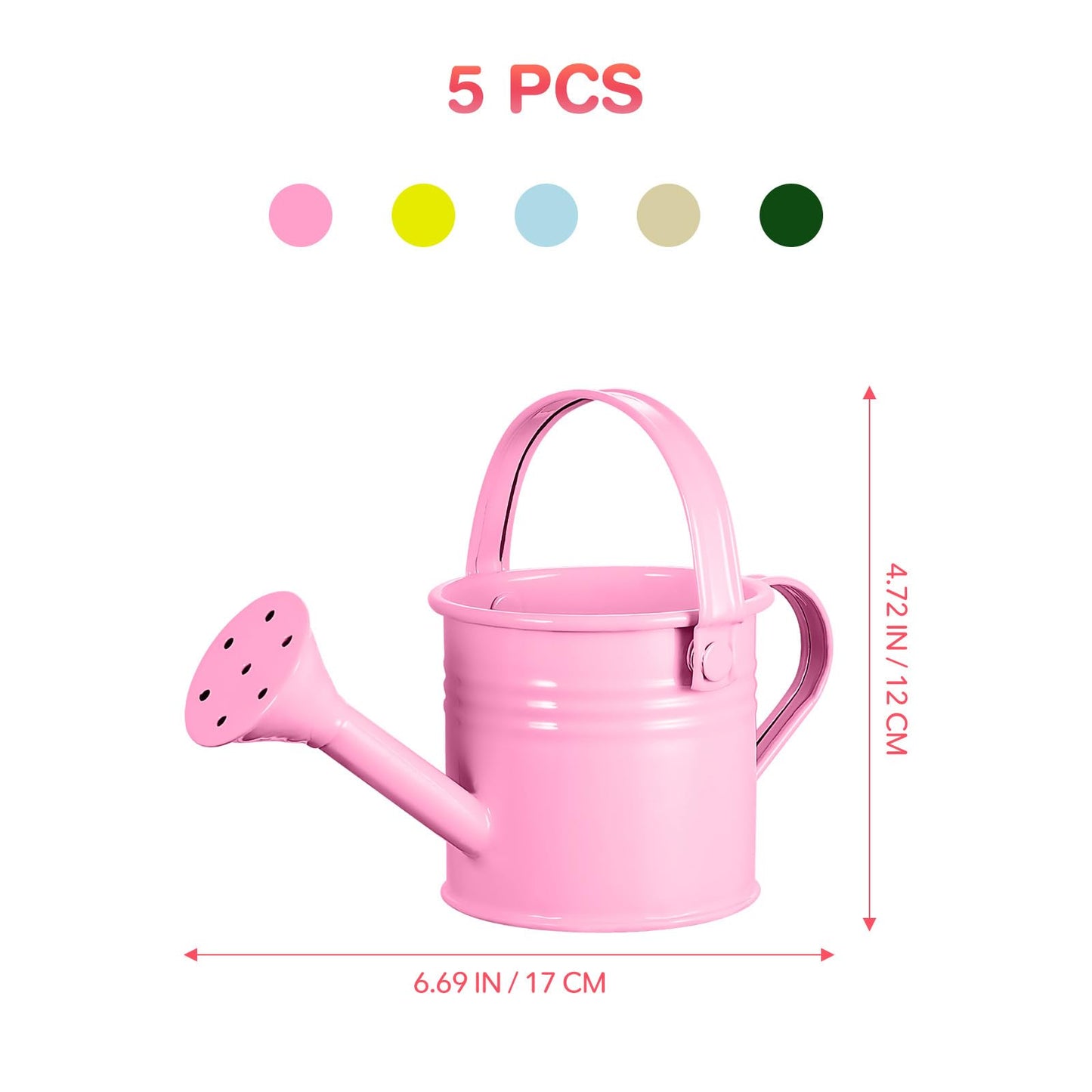 Healeved 5Pcs Iron Kids Watering Cans Chic Small Water Can Watering Bucket Kids Watering Tin Can for Garden Beach Water Bucket for Kids