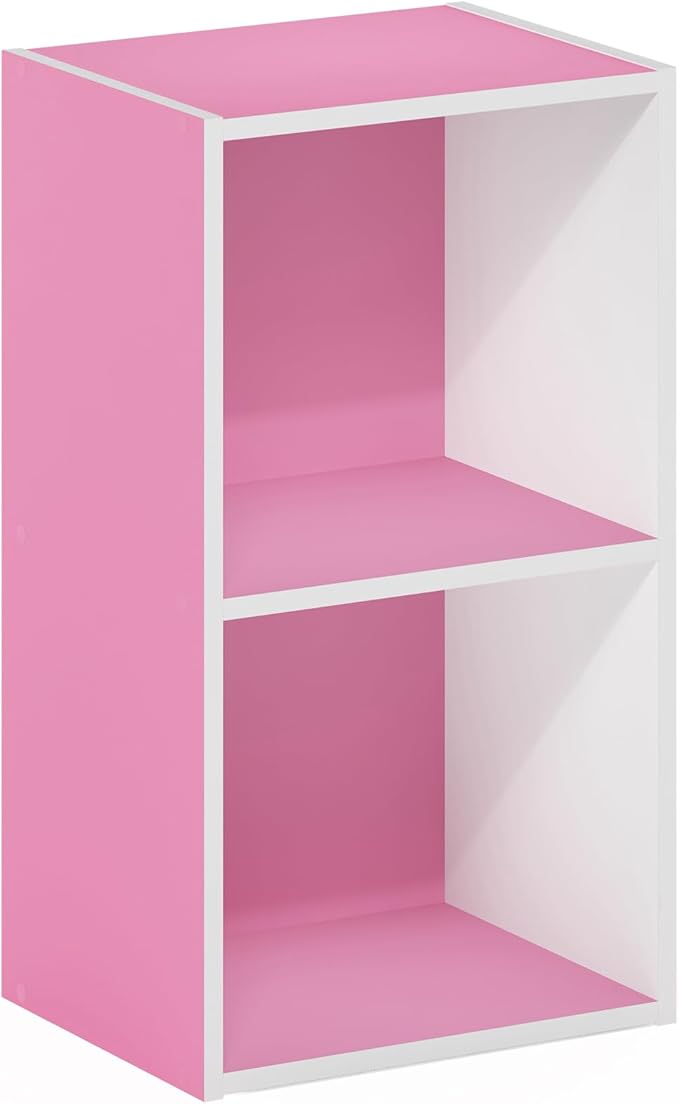 Furinno PASIR Book Shelf, 2-Tier Modern Bookshelf, Open Shelves Bookcase 9 x 12