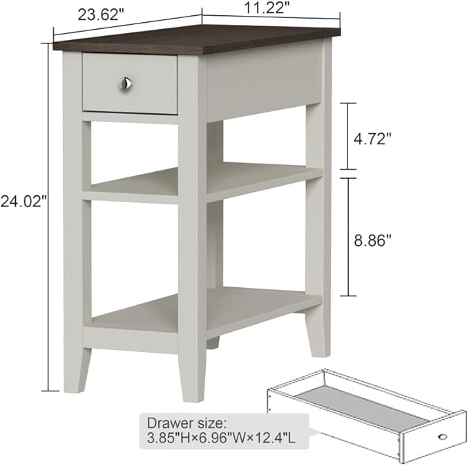 ChooChoo Side Table Living Room, Narrow End Table