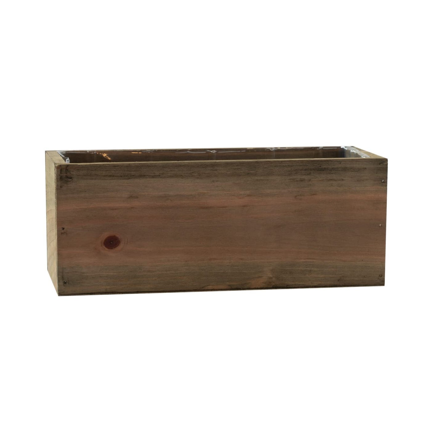 Royal Imports Wooden Flower Pot Planter, Decorative Wood Vase with plastic liner, Toilet Tank Tissue Paper Storage Basket for Bathroom Countertop Box, Kitchen Windowsill Mail Organizer, 10x4x4, Brown