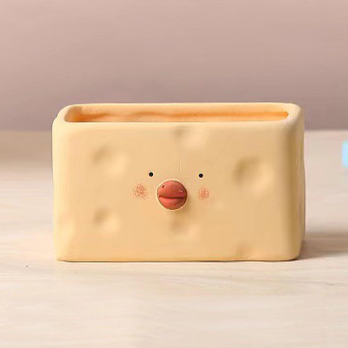 TOPINCN Yellow Chicken Planter Ceramic Cute Flower Pot Cartoon Chick Planter Pot for Indoor Outdoor Home Garden Decoration (Rectangle)
