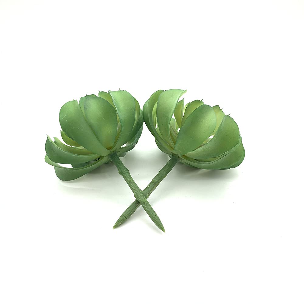 EBUYOM 2 PCS Artificial Succulents Plants Unpotted Fake Succulent Bouquet Arrangements Faux Plants DIY for Garden Decor Home Decoration Greenery Set (Lotus)