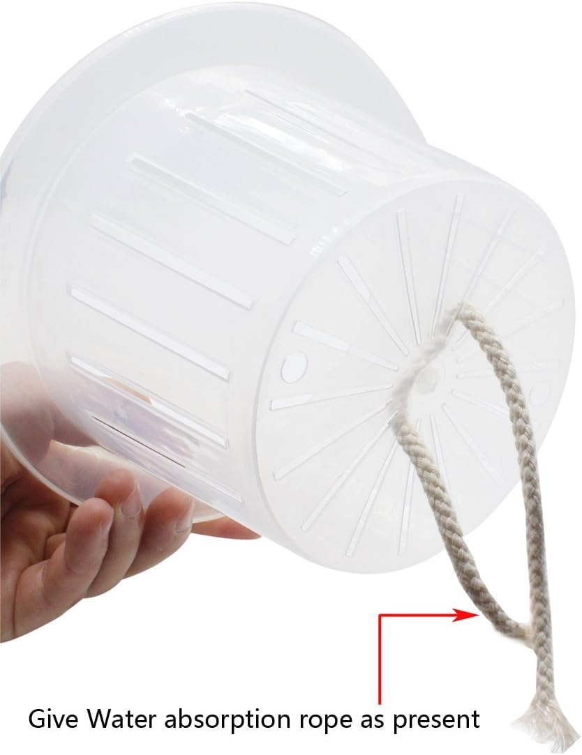 Adopirit Transparent Plastic Planter Garden Pots Orchid Breathable Slotted Clear Plastic Pot - Growers Assortment (10 pots - Two of Them are 4",5",6",7",7.5")