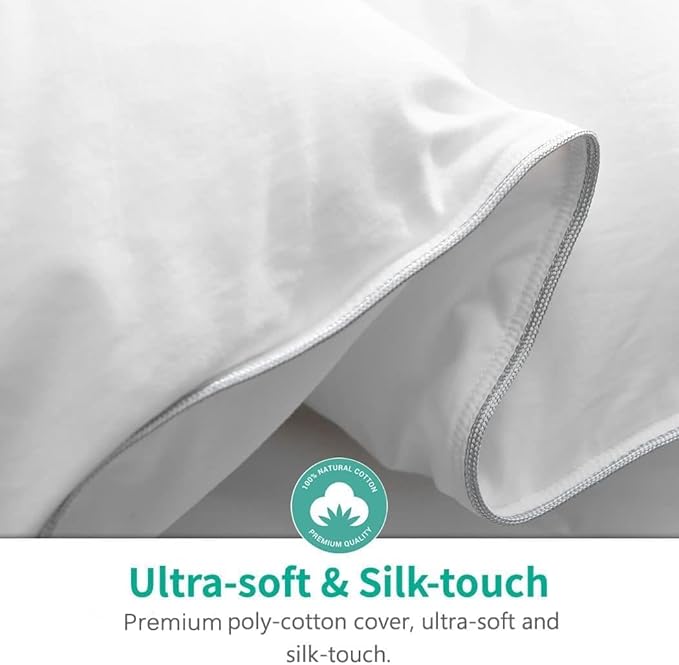APSMILE Luxurious Down Feather Fibers Comforter California King - Ultra-Soft Fluffy Duvet Insert, High Fill-Power Hotel Comforter, 57 Oz Medium Warmth Bedding for All Season (Solid White, 104x96)