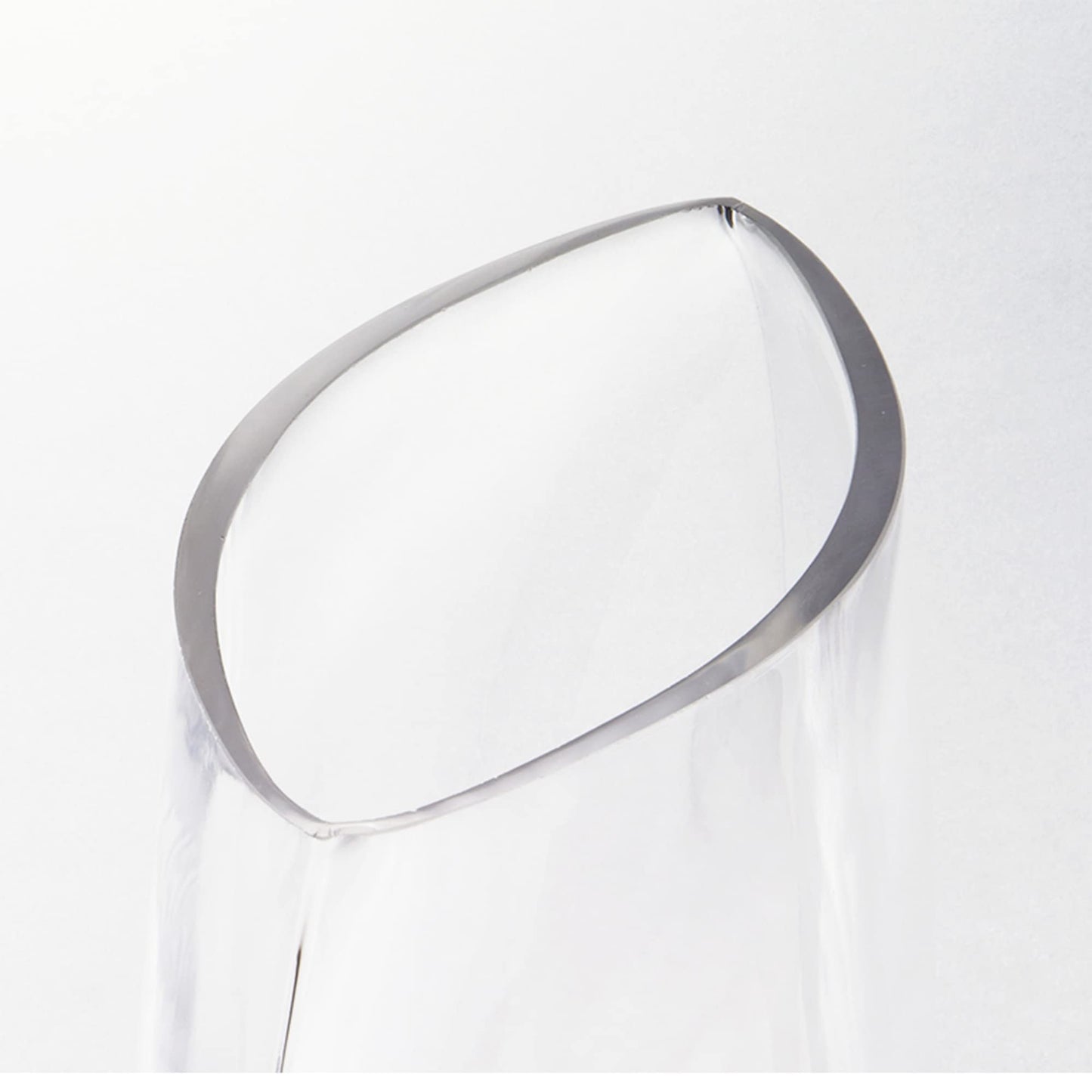 CYS EXCEL Glass Moon Vase Oval Bowl (H:11.75" L:14") | Multiple Size Choices Round Flower Vase Centerpiece | Plant Terrarium Bowl Vase