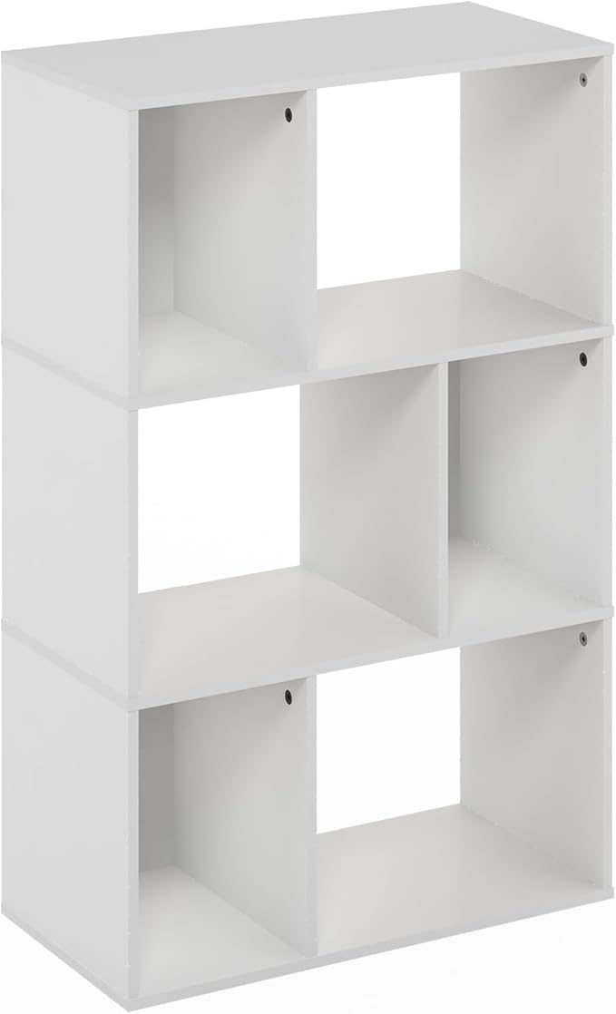 Furinno DALY Book Shelf, 6-Cube Bookshelf, Cube Storage Organizer Bookcase