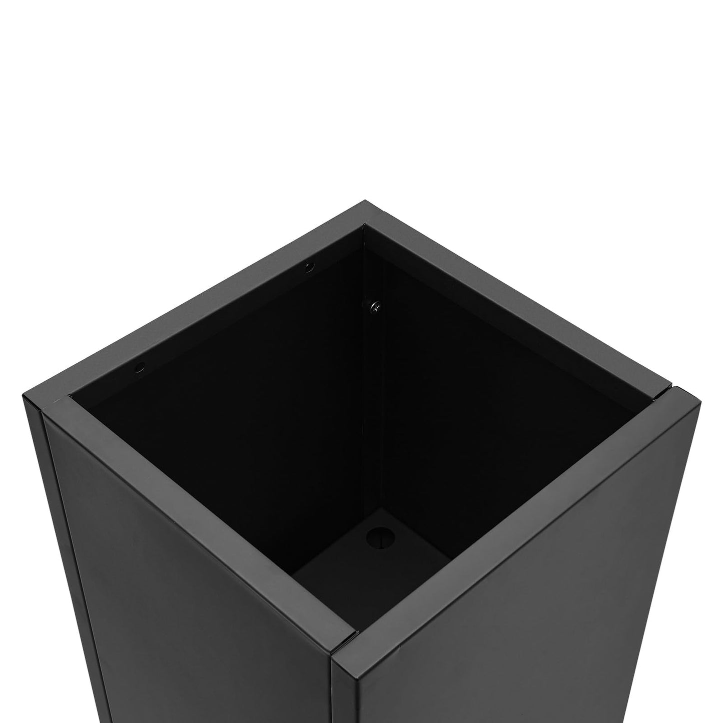 Pinelicorn Tall Square Metal Planter with Removable Insert Shelf 14" L x14 W x 30" H, Outdoor Planters with Drainage Holes, Heavy Duty Steel Flower Pots for Patio, Yard, Garden