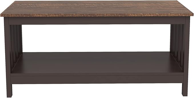 ChooChoo Farmhouse Coffee Table, Espresso Living Room Table