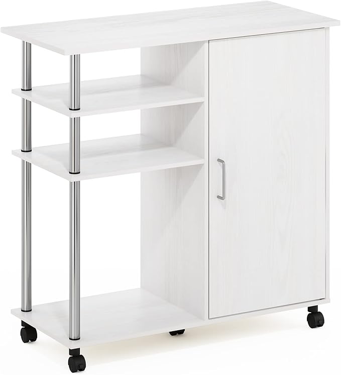 Furinno Helena Rolling Cart, 4-Tier Rolling Utility Cart