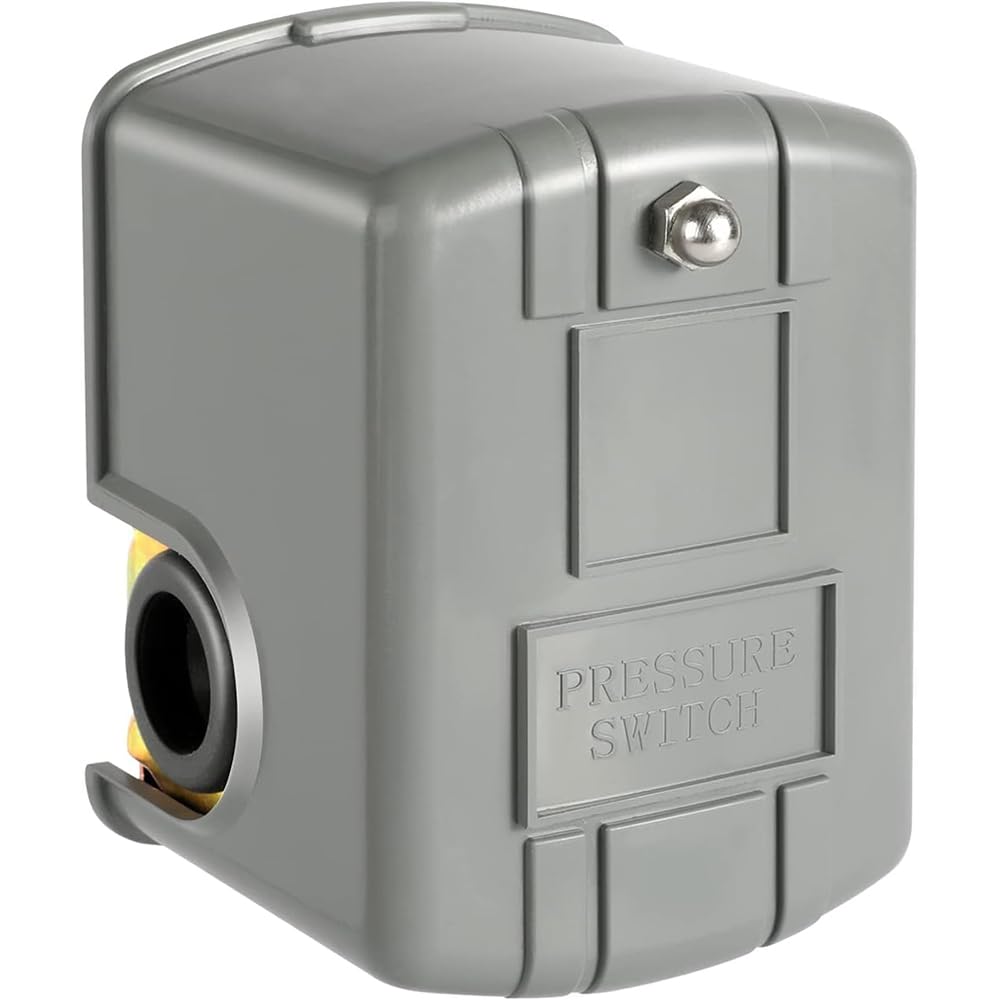 YSD Pressure Switch for Well Pump, 40-60PSI, Adjustable Differential, 1/4" NPT, Automatic, Grey