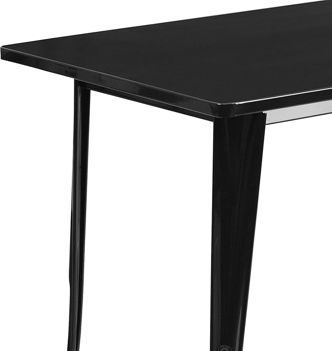 Flash Furniture Charis Commercial Grade 31.5" x 63" Rectangular Black Metal