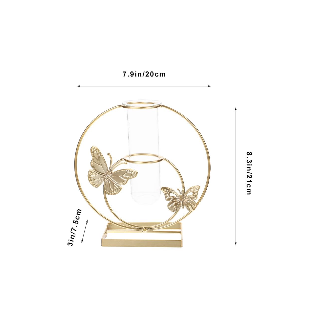RORPOIR Hydroponic Flower Pot Clear Glass Vase with Butterfly Pattern 8.26X7.87X2.95In Decorative Desktop Planter for Home Wedding Party Centerpiece