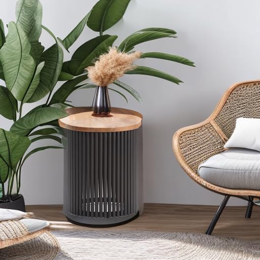 SIMPLIHOME Demy Metal and Wood Accent Table