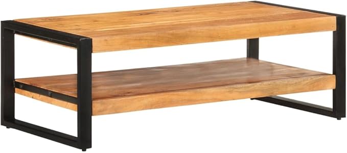 Coffee Table 47.2"x23.6"x15.7" Solid Acacia Wood, Side Table, Center Table