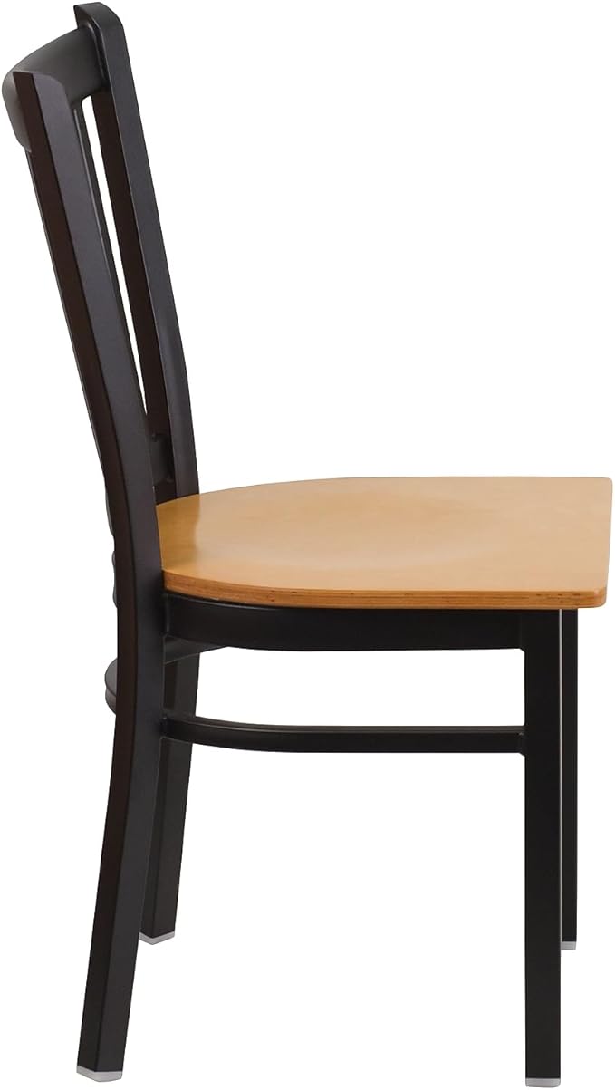 Flash Furniture 2 Pack HERCULES Series Black Vertical Back Metal Restaurant