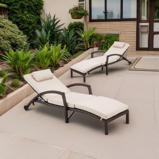 HOMREST Chaise Lounge Chairs Set of 2