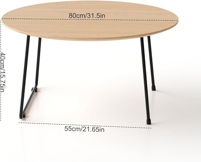 Modern Round Coffee Table 32 in, Acacia Wood Finish Living Room Table