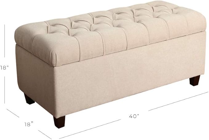 Homepop Home Decor | Tufted Ainsley Button Storage Ottoman Bench