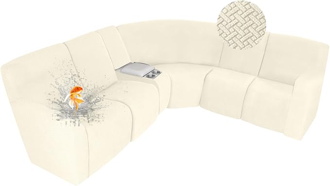 ALIECOM 100% Waterproof Recliner Sectional Couch Covers L Shape Stretch Corner