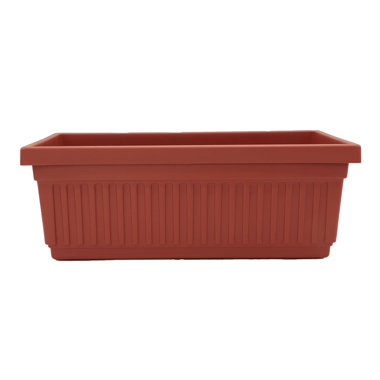 The HC Companies Venetian Window Planter Box w/Drain Plug - Long Planter Box for Windowsills, Balconies & More - Plastic Rectangular Outdoor Planters for Herbs & Flowers (18" Clay, Pack of 1)