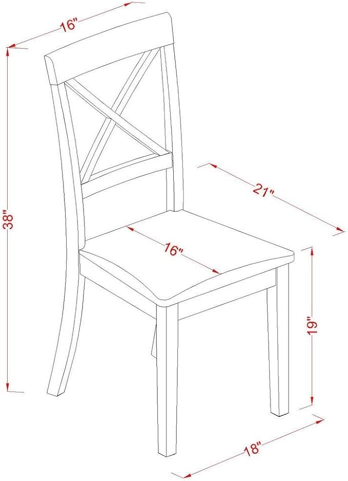 East West Furniture BOC-CAP-W Boston Dining Room Chairs