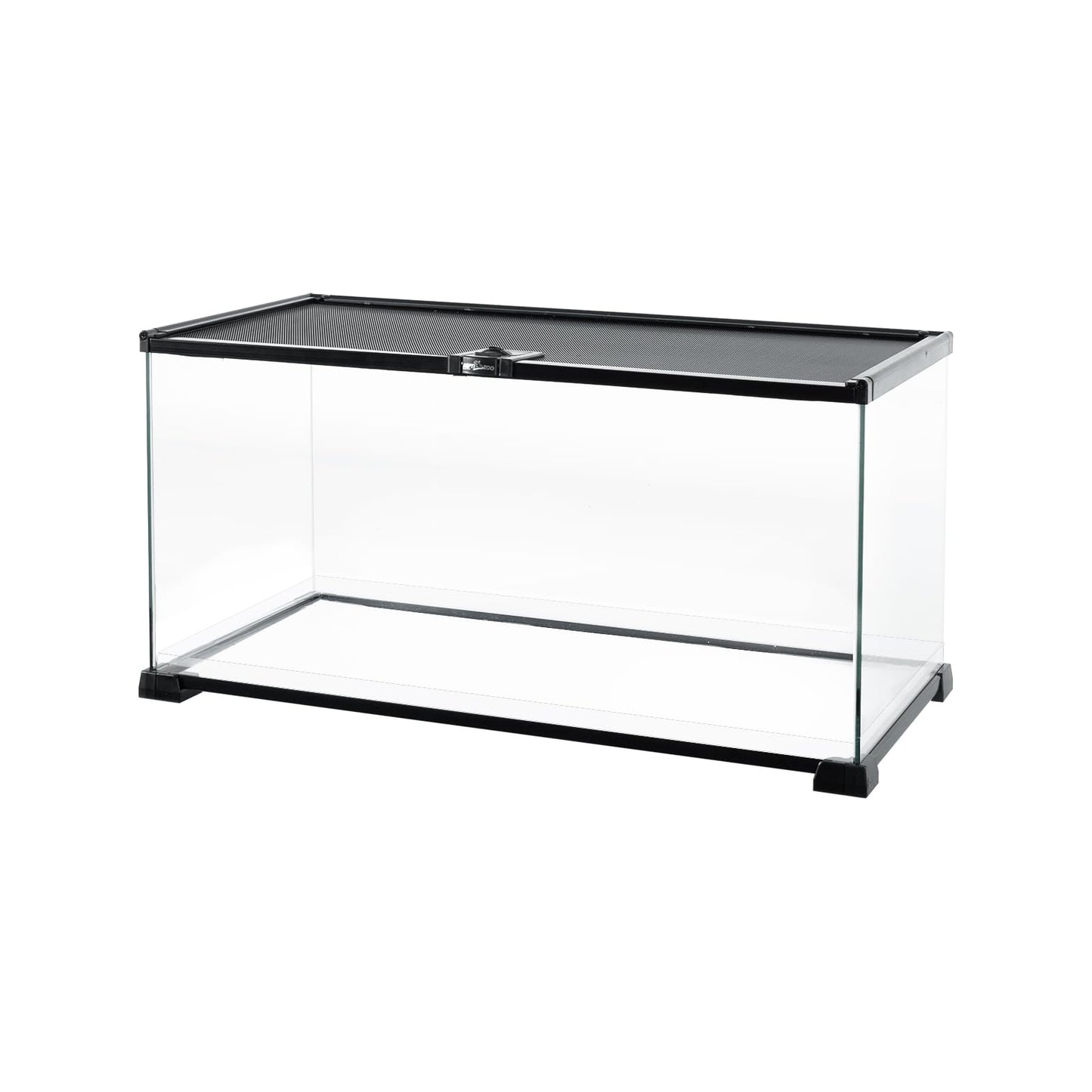 REPTI ZOO Full Glass 15 Gallon Reptile Tank, Medium Reptile Terrarium 24" X 12" X 12" for Gecko Hermit Crab Hognose Snake etc, Top Screen Ventilation & Feeding