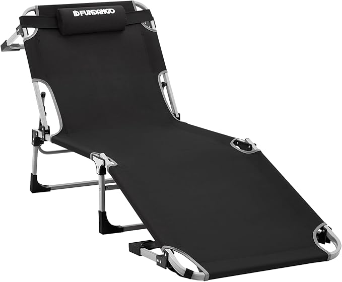 FUNDANGO Oversize Lounge Chair Outdoor, 300 lbs Large Camping Cots