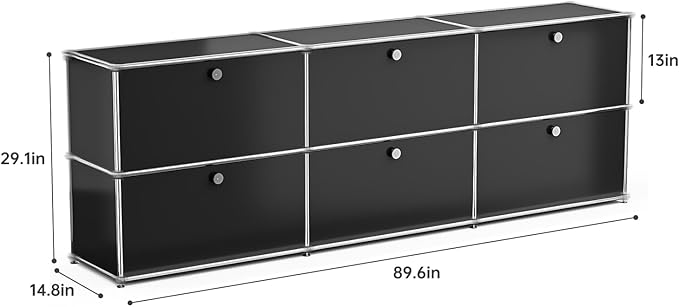 Modern Storage Cabinet Black H, Home Office Cabinet, Versatile Free-Standing
