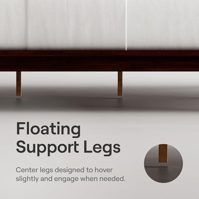 Nectar Bamboo Platform Bed Frame & Upholstered Headboard