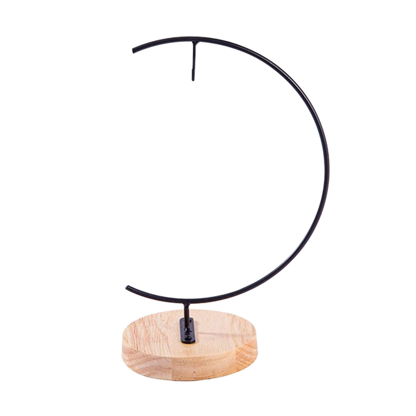 JISADER Terrarium Ornament Display Stand with Wood Base Creative Hanging Hook Glass Globe Holder for Christmas Party Decor Air Plant