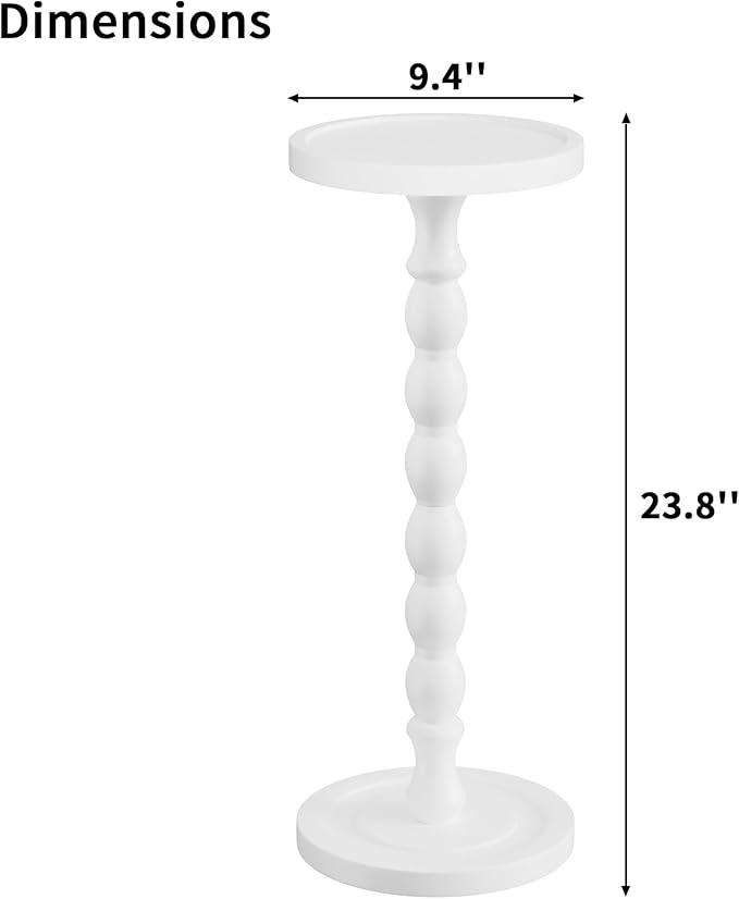 Solid Wood Drink Table, Rubber Wood‌ Small Round Side Table