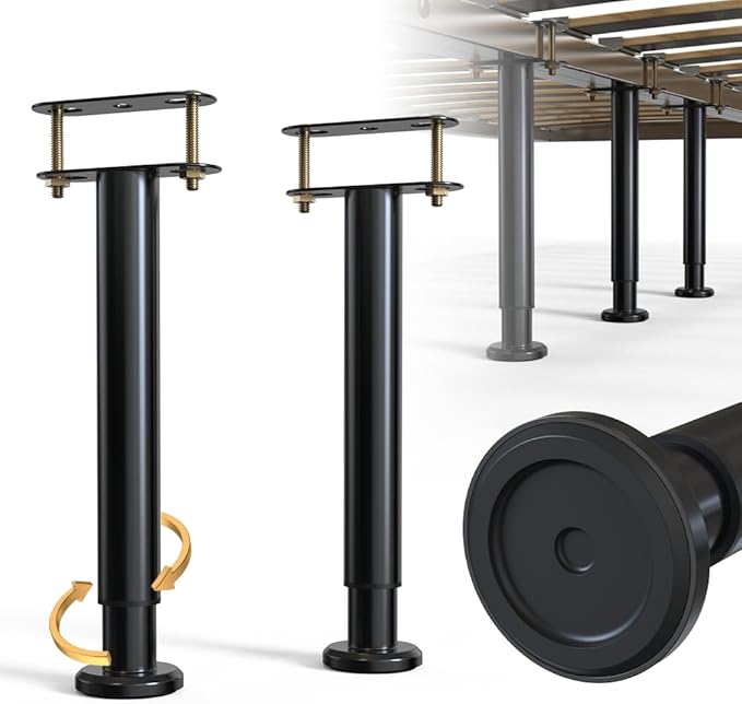 Adjustable Height Bed Frame Support Leg, Metal Bed Frame Support Legs