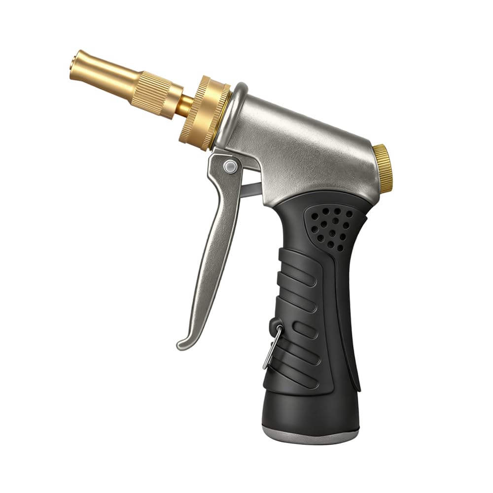 High-Pressure Hose Nozzle Gun with 100cc Soap Dispenser, Metal Car Wash Sprayer for Car Cleaning, Solar Panel/Wall/Window Washing & Garden Watering (Foam Gun A)