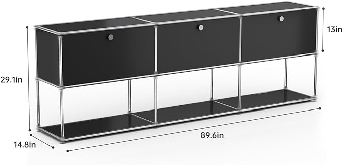 Modern Storage Cabinet Black G Versatile Free-Standing Organizer