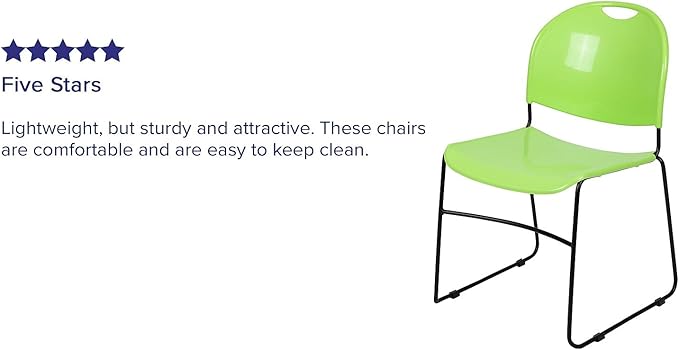 Flash Furniture HERCULES Series 880 lb. Capacity Green Ultra-Compact Stack Chair