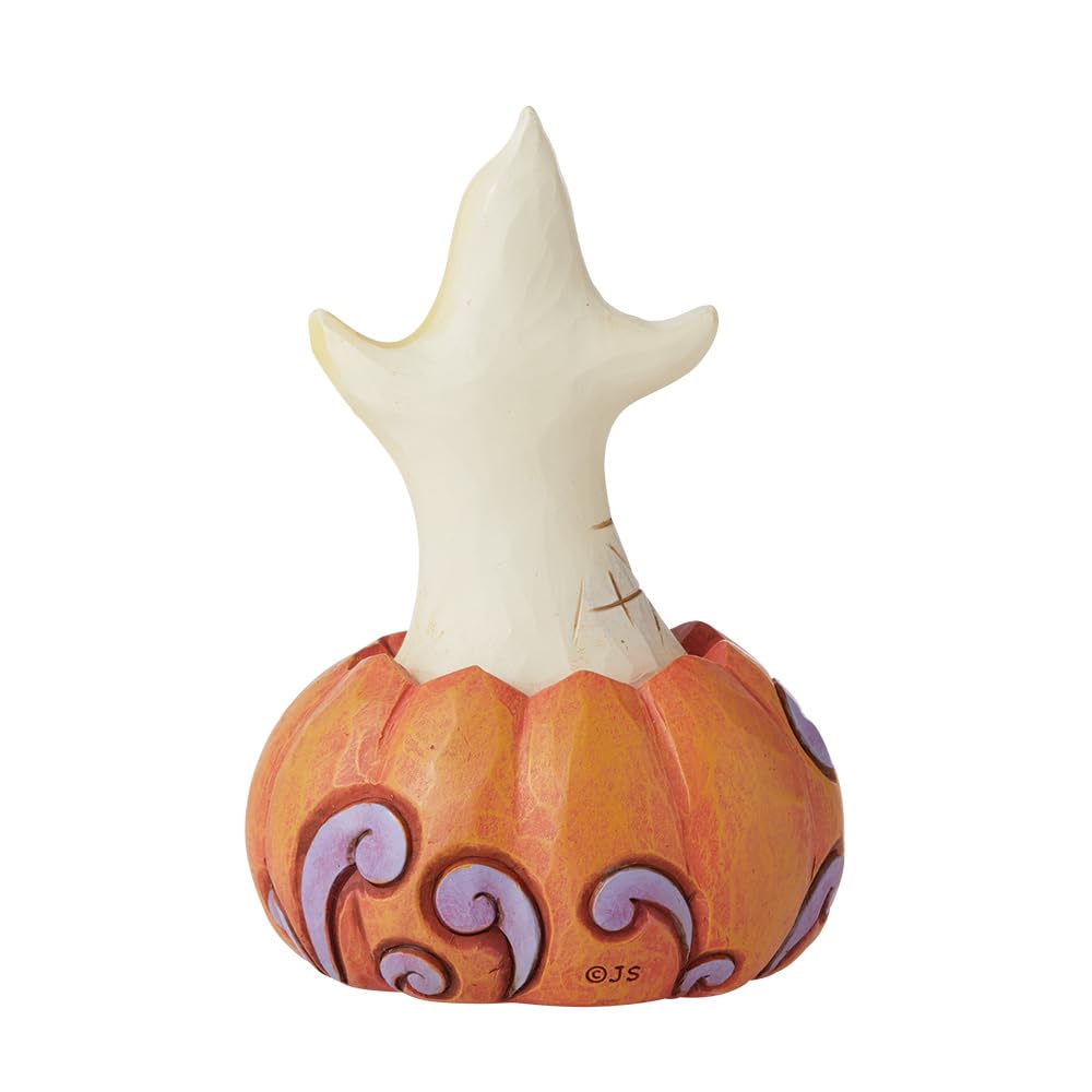 Enesco Jim Shore Heartwood Creek Ghost in Pumpkin Miniature Figurine, 3.94 Inch, Multicolor