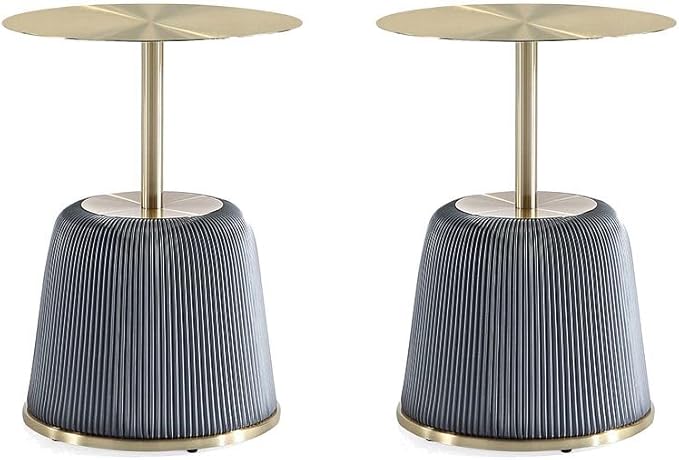Manhattan Comfort Anderson Modern 15.75" Round End Tables 1.0
