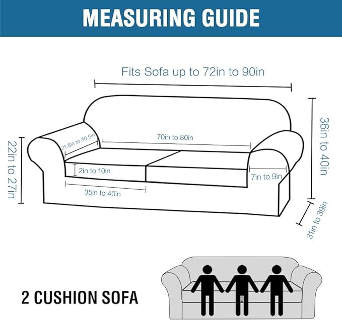 H.VERSAILTEX Real Velvet Plush 3 Piece Stretch Sofa Covers Couch Covers