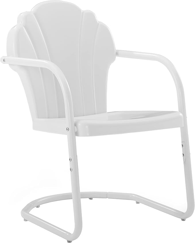 Crosley Furniture Tulip 2-Piece Outdoor Chair Set, Retro Metal Patio Chairs