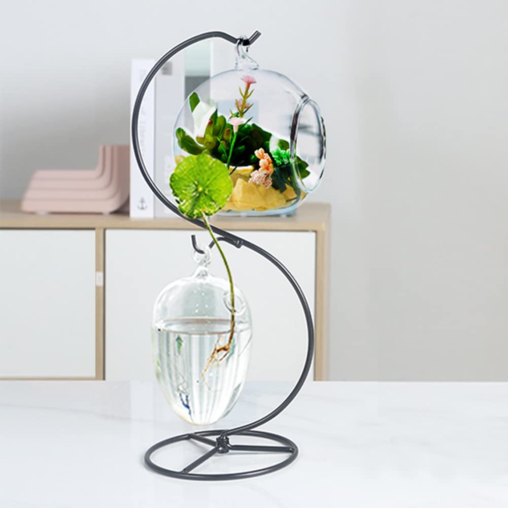 YY YEARCHY Ornament Display Stand Iron Pothook Stand for Hanging Globe Air Plant Terrarium, Witch Ball, Christmas Ornament and Home Wedding Decoration(13.4*4.9", 2PCS)