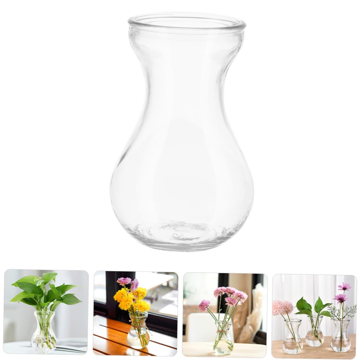 Hemobllo 5Pcs Desktop Glass Planter Decorative Vases for Home Office Unique Terrarium Design for Flower Arrangement Plant Display for Tabletop Shelf Decor