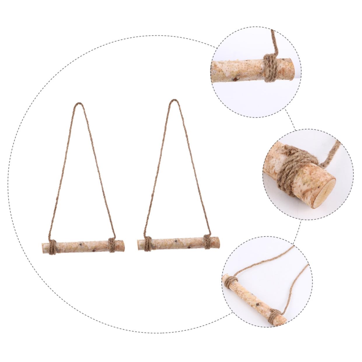 Yardwe 2sets Driftwood Wall Decor Plant Hangers Wooden Ornament for Rustic Farmhouse Beach Theme Garden Wedding Decor