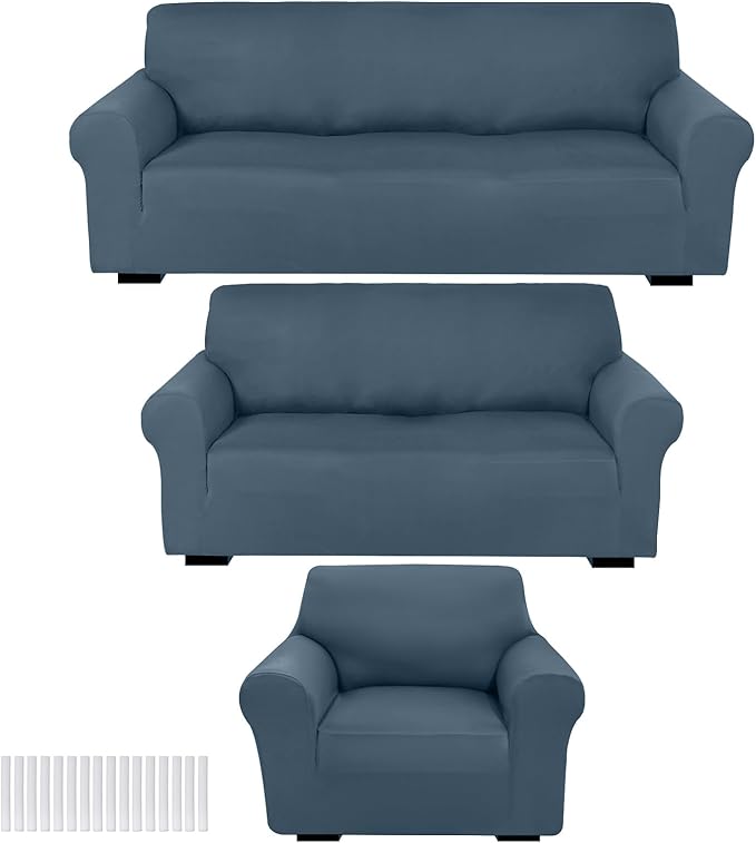 Peryiter 3 Pcs Couch and Loveseat Covers Set Sofa Cover
