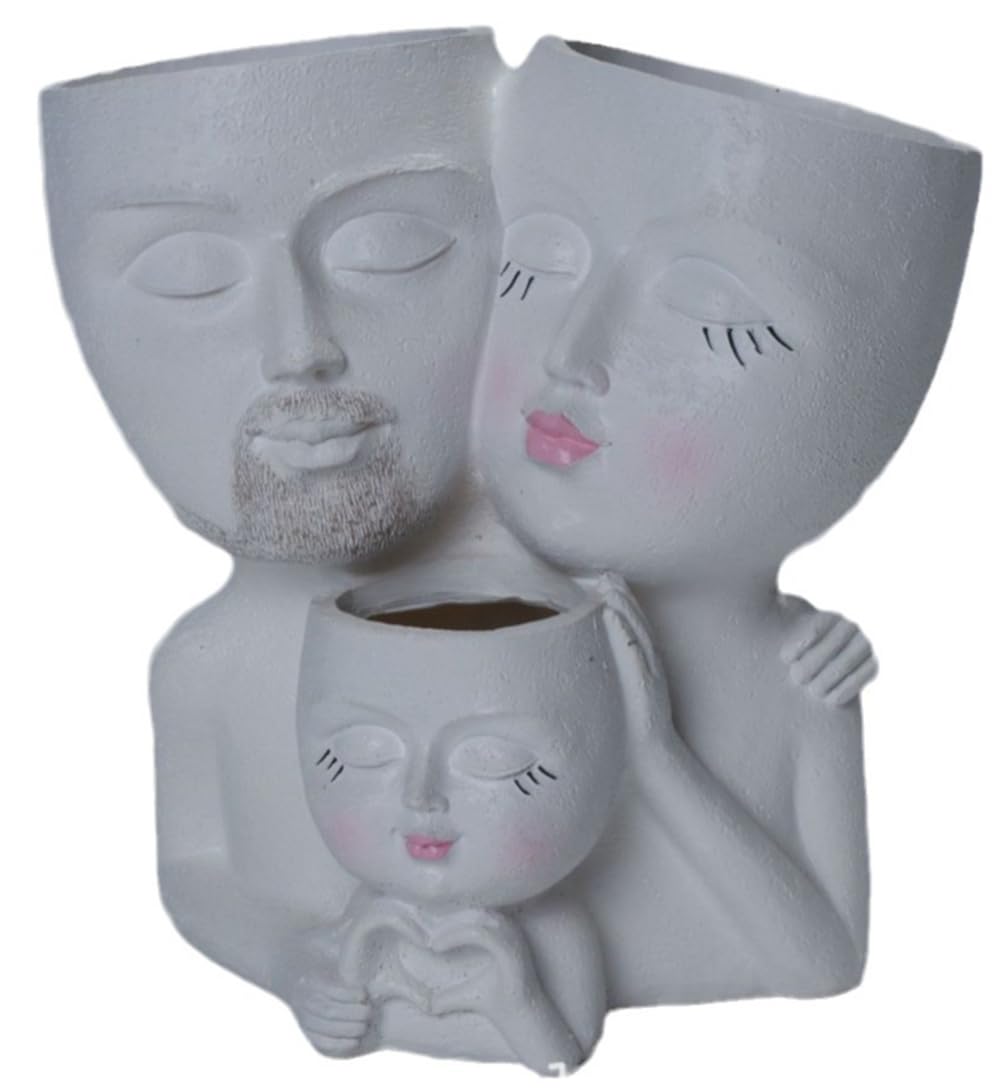 WLDOCA Head Planter Face Pots for Plants, Family Face Planters Novelty Face Vase, Unique Flower Pots Decorative Plant Planters for Indoor Outdoor Home Garden Succulents Cactus,A