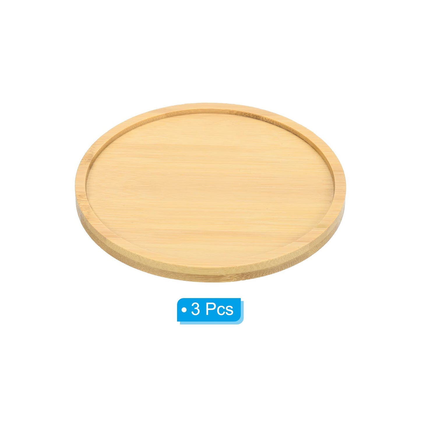 PATIKIL Plant Pot Saucer 6 Inch OD, 3 Pack Bamboo Round Flower Drip Tray for Home Indoor