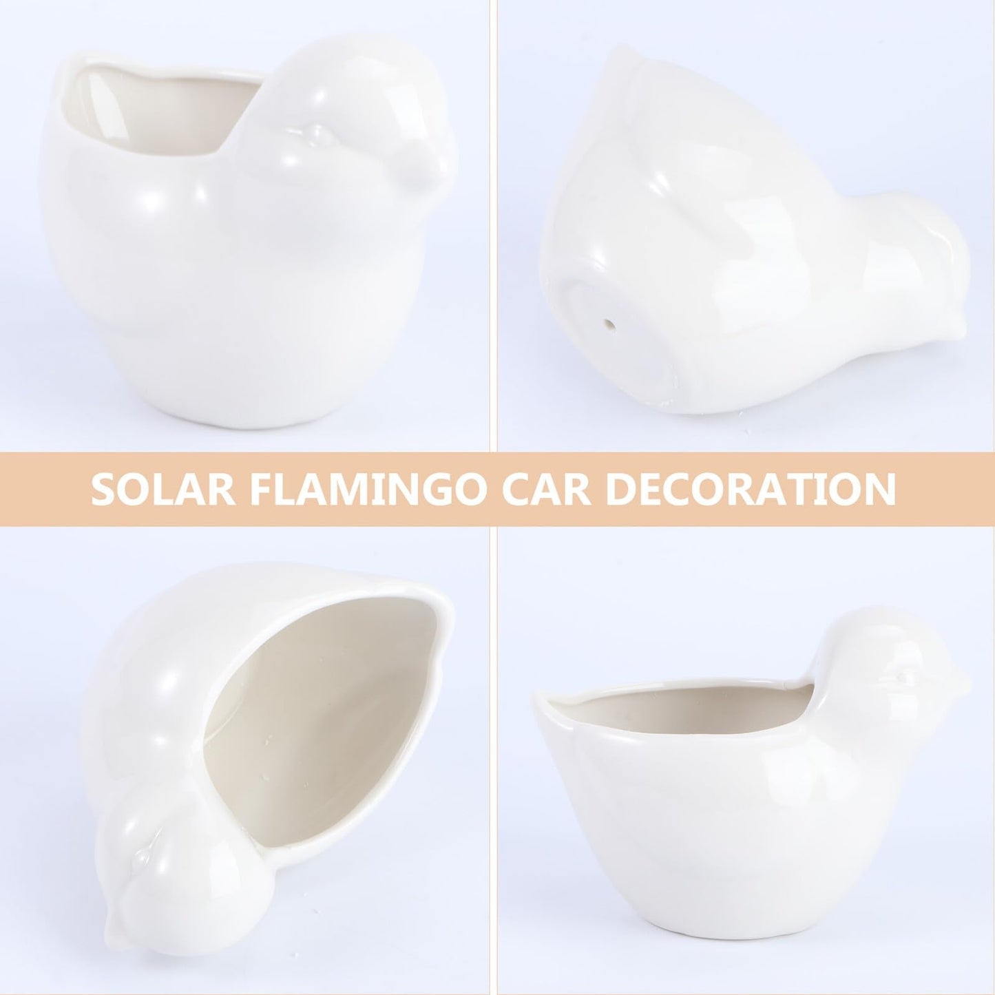 DIYEAH Ceramic Succulent Flowerpot with Creative Bird Design White Animal Plant Container for Indoor Garden Office Decoration Compact Decorative Pot for Small Flowers and