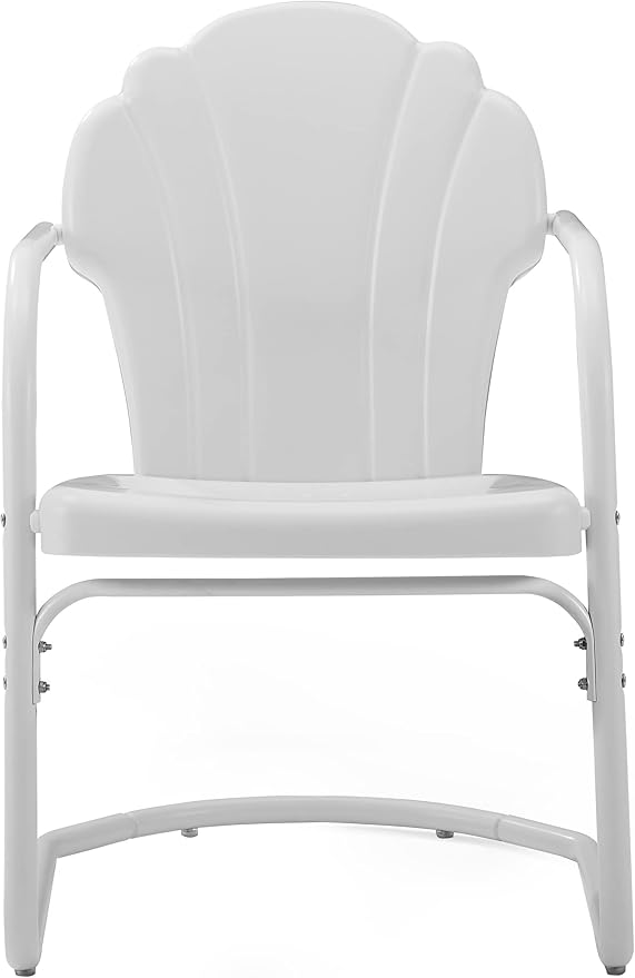 Crosley Furniture Tulip 2-Piece Outdoor Chair Set, Retro Metal Patio Chairs